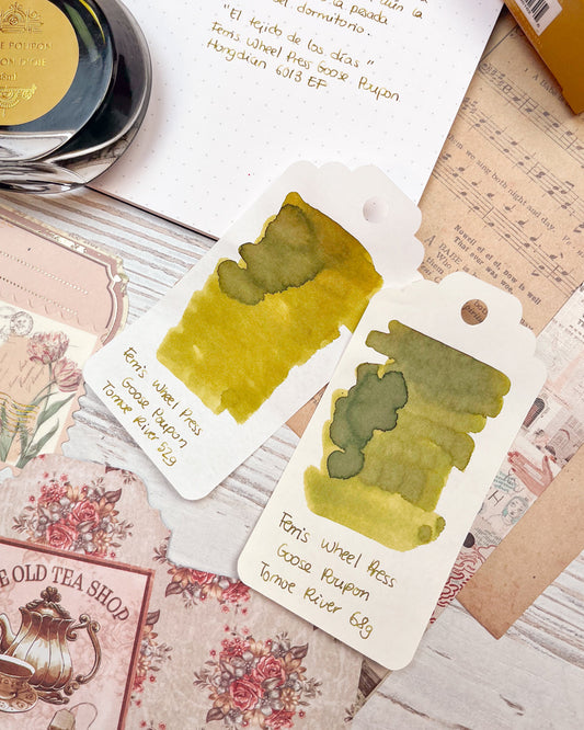 Goose Poupon: la tinta verde oliva sin purpurina ideal para journaling y pluma estilográfica