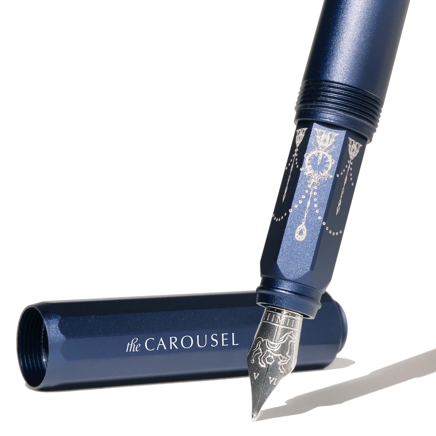 Aluminum Carousel Fountain Pen - Glistening Glass