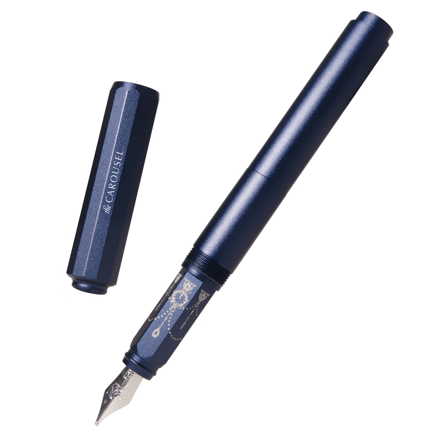 Aluminum Carousel Fountain Pen - Glistening Glass