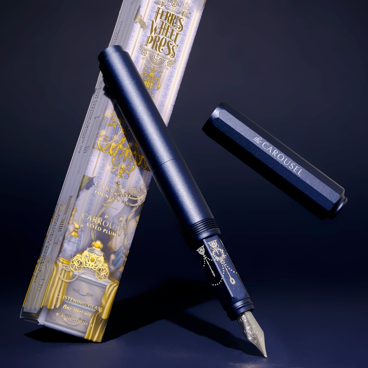 Aluminum Carousel Fountain Pen - Glistening Glass