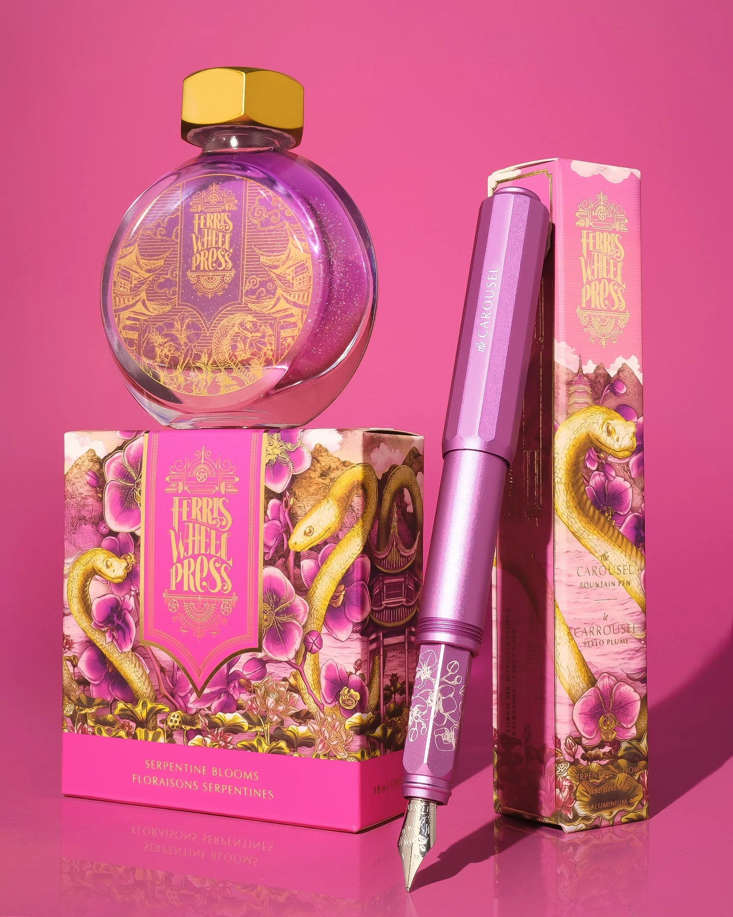 Aluminum Carousel Fountain Pen - Fête Chinoise