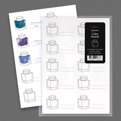 Impression Paper | Ink Color Swatch Paper | 10 Bottles