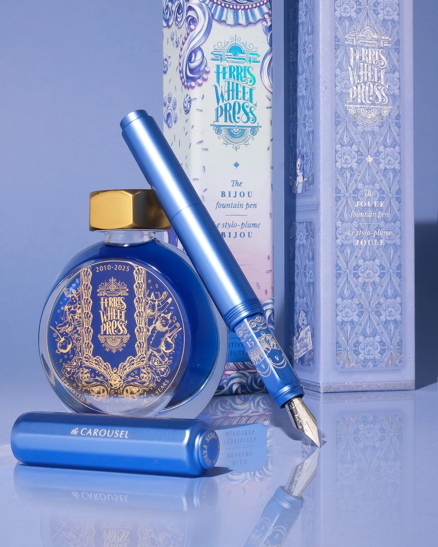 Aluminum Carousel Fountain Pen - Blue Revelry
