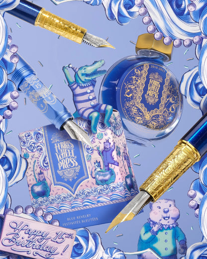 Aluminum Carousel Fountain Pen - Blue Revelry