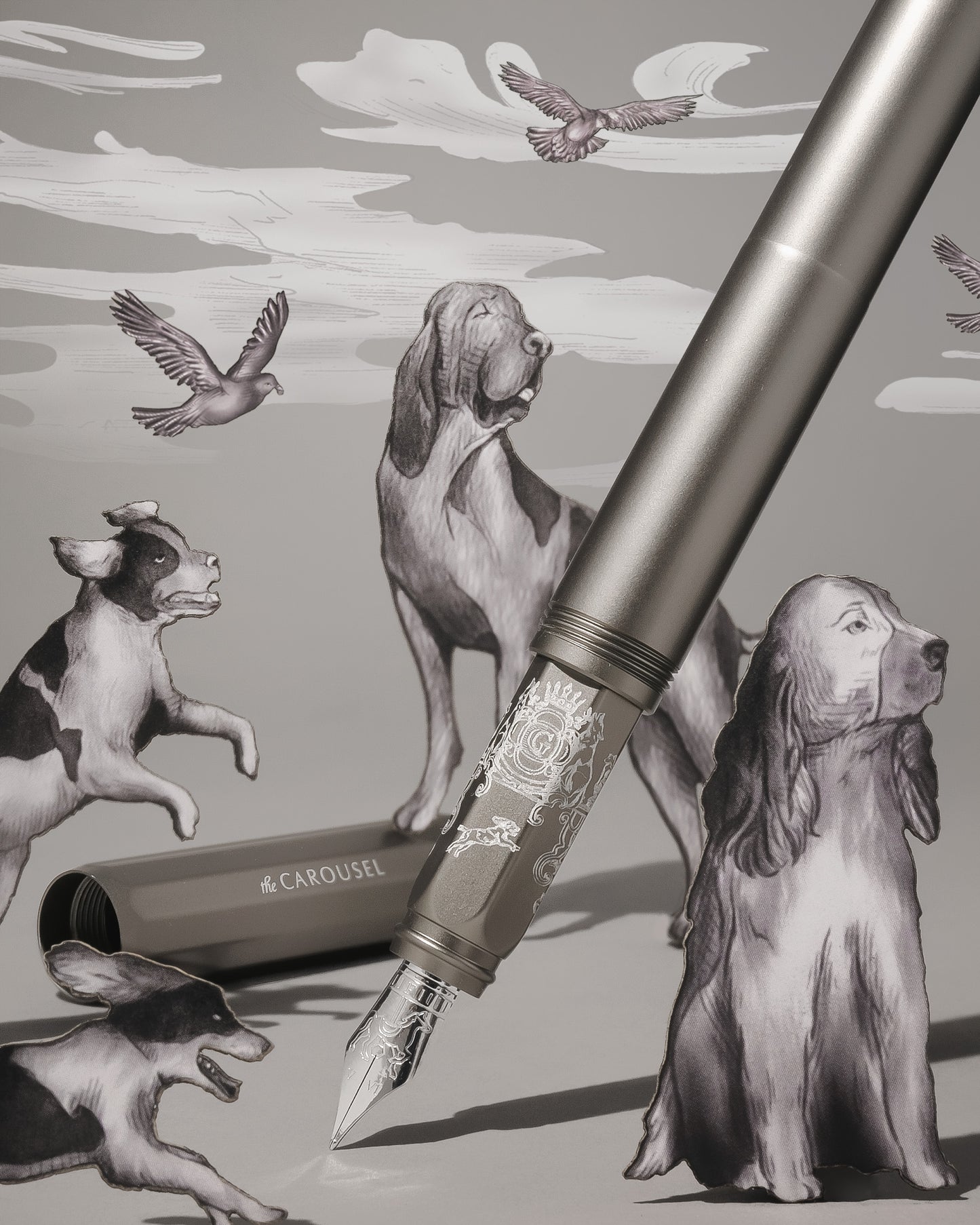 Aluminum Carousel Fountain Pen - Highland Smoke
