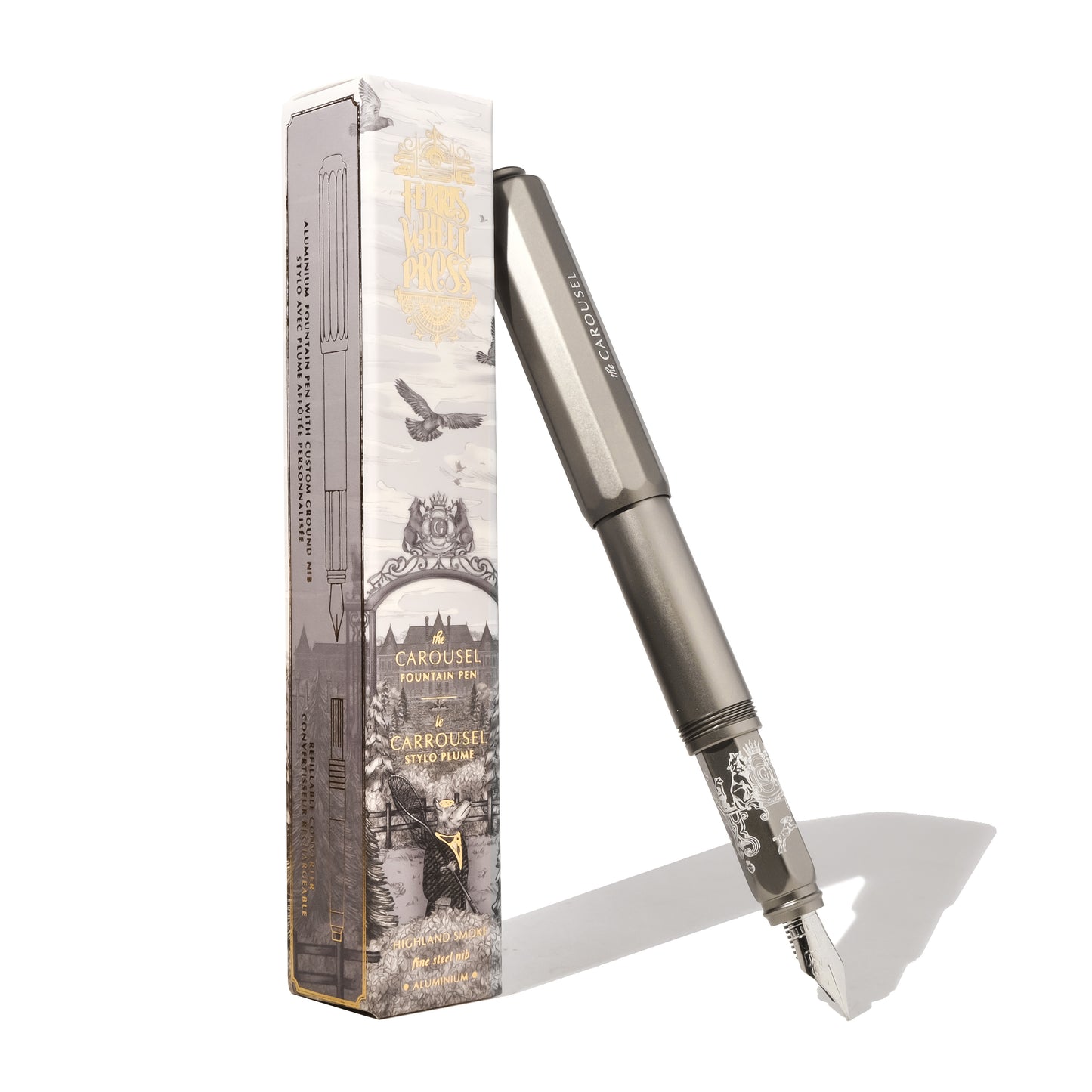 Aluminum Carousel Fountain Pen - Highland Smoke