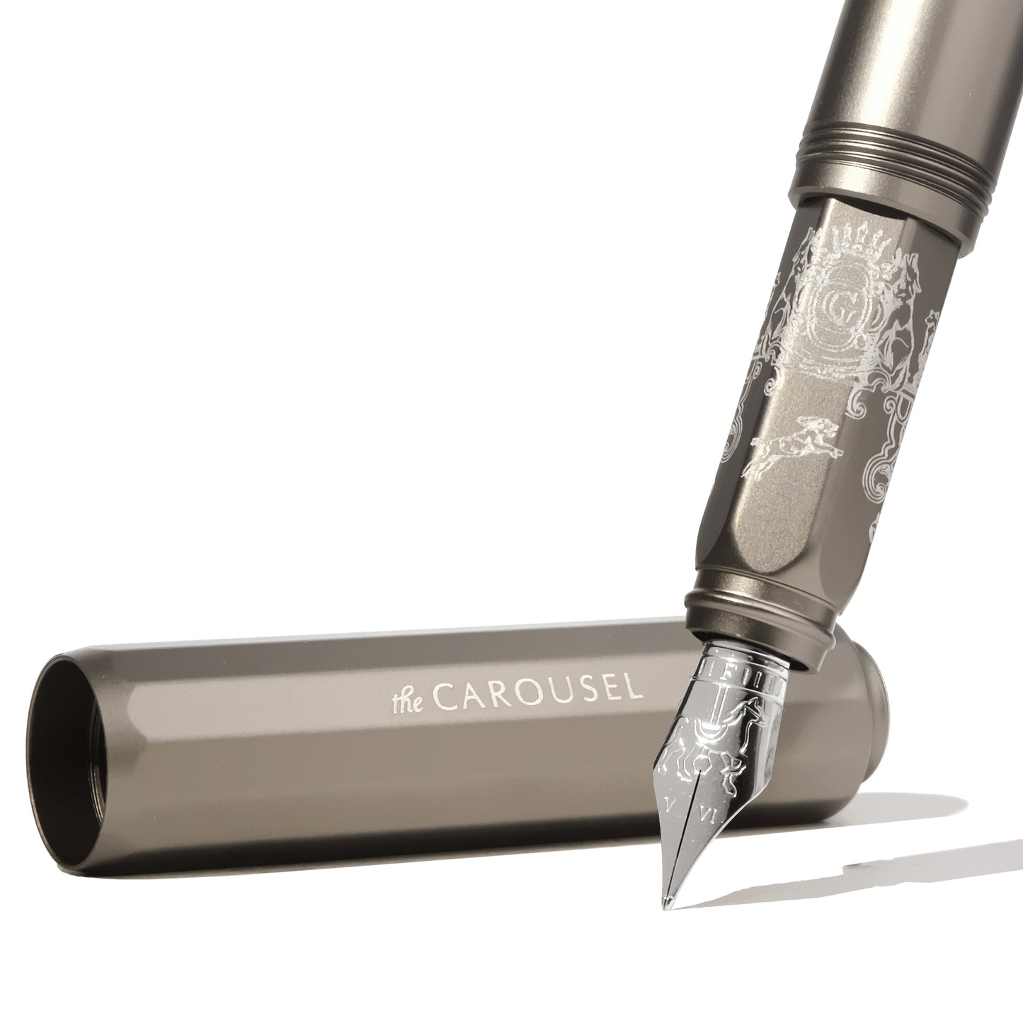 Aluminum Carousel Fountain Pen - Highland Smoke