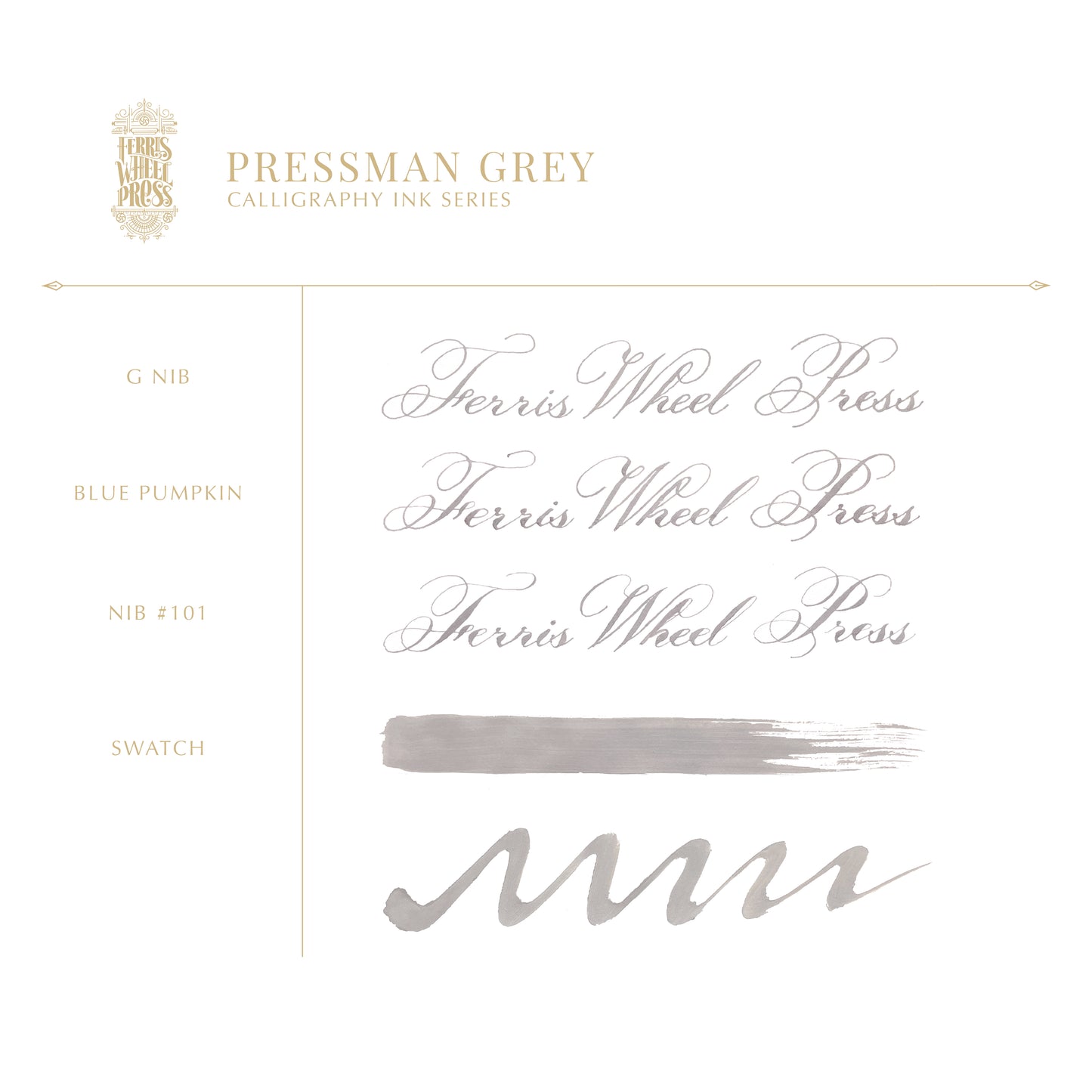 Calligraphy Ink | Pressman Grey 28ml