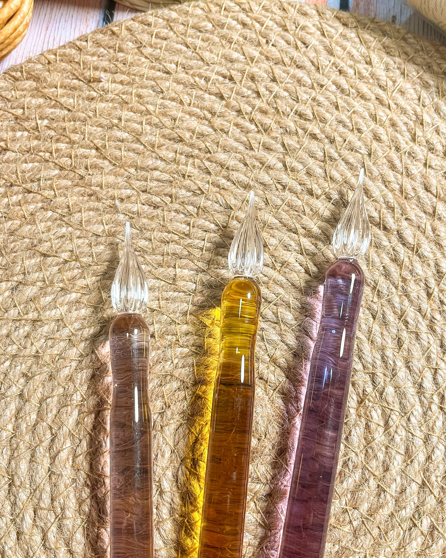 Pluma de cristal de doble punta | Escritura y muestras de tinta