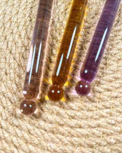 Pluma de cristal de doble punta | Escritura y muestras de tinta