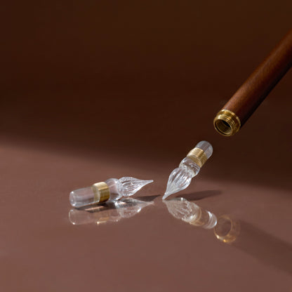 Wearingeul | Pluma de cristal de inmersión con puntas de repuesto | Ideal para probar tintas