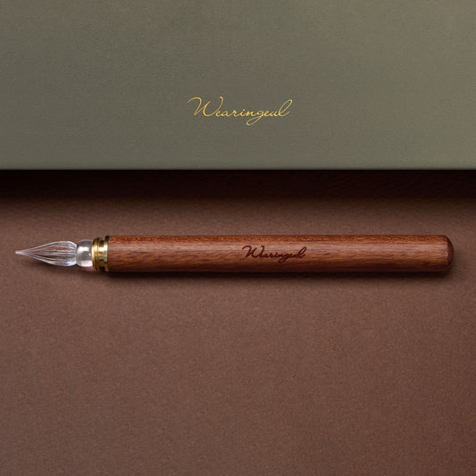 Wearingeul | Pluma de cristal de inmersión con puntas de repuesto | Ideal para probar tintas