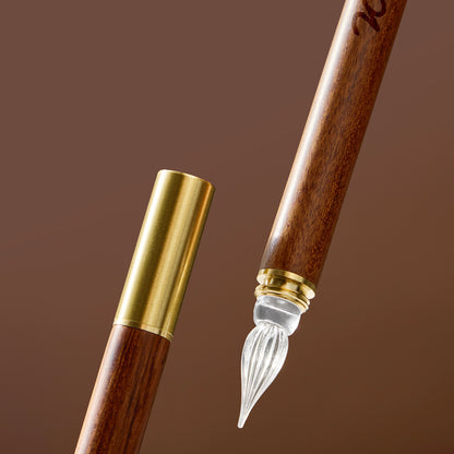 Wearingeul | Pluma de cristal de inmersión con puntas de repuesto | Ideal para probar tintas