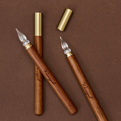Wearingeul | Pluma de cristal de inmersión con puntas de repuesto | Ideal para probar tintas